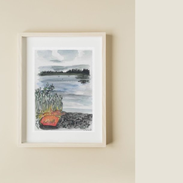 Kunstkort tryk af akvarel " Capturing summer" 15x21 cm